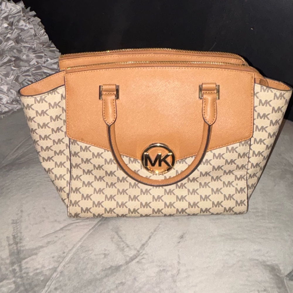 Michael Kors Tan and Cream Satchel